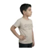 Beige Designer-Inspired Logo T-Shirt (Model Image 3) Beige Designer-Inspired Logo T-Shirt