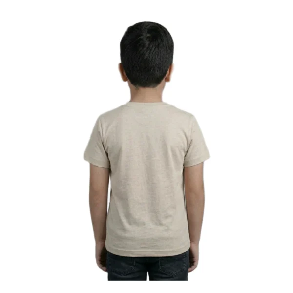 Beige Designer-Inspired Logo T-Shirt (Model Image 4) Beige Designer-Inspired Logo T-Shirt