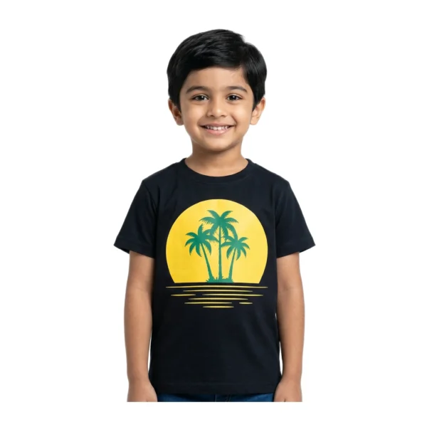 Black Tropical Palm Silhouette T-Shirt
