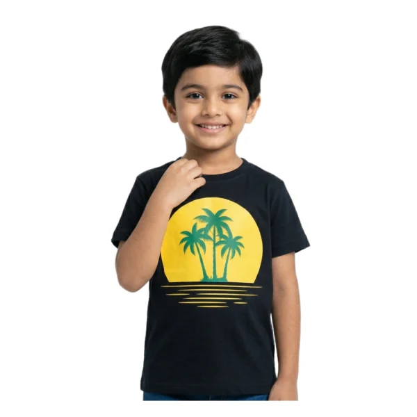Black Tropical Palm Silhouette T-Shirt