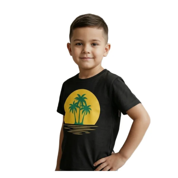 Black Tropical Palm Silhouette T-Shirt