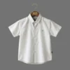 Bright White Essential Short-Sleeve Button-Up Shirt – Classic White Collared Smart Casual Shirt with Contrast Placket