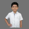 Bright White Essential Short-Sleeve Button-Up Shirt – Classic White Collared Smart Casual Shirt with Contrast Placket