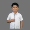 Bright White Essential Short-Sleeve Button-Up Shirt – Classic White Collared Smart Casual Shirt with Contrast Placket