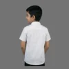 Bright White Essential Short-Sleeve Button-Up Shirt – Classic White Collared Smart Casual Shirt with Contrast Placket