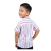 Candy Stripe Vertical Shirt (Model Image 6) Candy Stripe Vertical Short-Sleeve Button-Up Shirt – White with Pink, Blue & Lilac Stripes, Chest Pocket, Roll-Up Sleeves