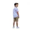 Candy Stripe Vertical Shirt (Model Image 7) Candy Stripe Vertical Short-Sleeve Button-Up Shirt – White with Pink, Blue & Lilac Stripes, Chest Pocket, Roll-Up Sleeves