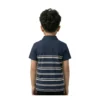 Navy Striped Polo Shirt with Chest Pocket