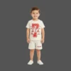 Cream & Red Varsity 7 STA Group 2-Piece Short Set