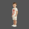 Cream & Red Varsity 7 STA Group 2-Piece Short Set