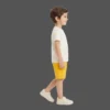 Designer-Style Logo Tee & Mustard Shorts 2-Piece Set