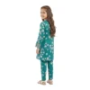 Deep Teal Floral Print Kurta & Trousers 2-Piece Set