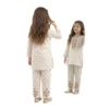 White & Bronze Geometric Embroidered Kurta & Trousers 2-Piece Set