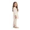 White & Bronze Geometric Embroidered Kurta & Trousers 2-Piece Set
