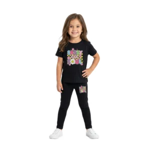 Black "Sassy Little Soul" Retro Graphic 2-Piece Set