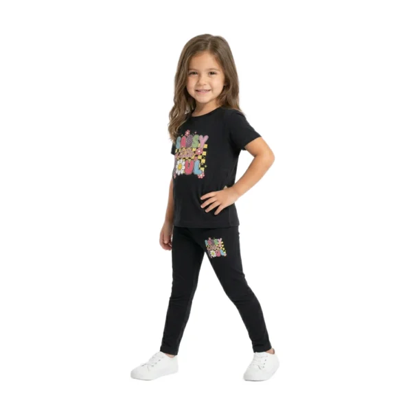 Black "Sassy Little Soul" Retro Graphic 2-Piece Set