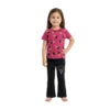 Dark Pink & Black Ice Cream Print 2-Piece Set