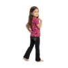 Half-Sleeve Dark Pink and Black Ice Cream Paired With Matching Black Trousers Print 2-Piece Outfit (Model Image 3) Dark Pink & Black Ice Cream Print 2-Piece Set
