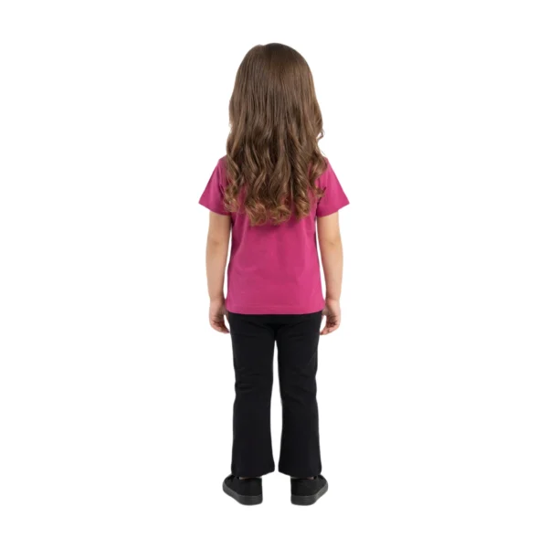Half-Sleeve Dark Pink and Black Ice Cream Paired With Matching Black Trousers Print 2-Piece Outfit (Model Image 4) Dark Pink & Black Ice Cream Print 2-Piece Set