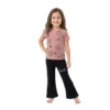 Dusty Rose & Black Smiley Print 2-Piece Set