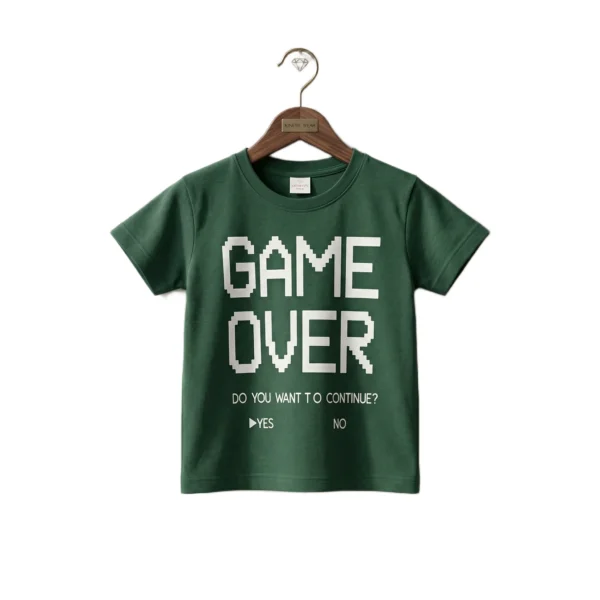 Forest Green Game Over Graphic T-Shirt