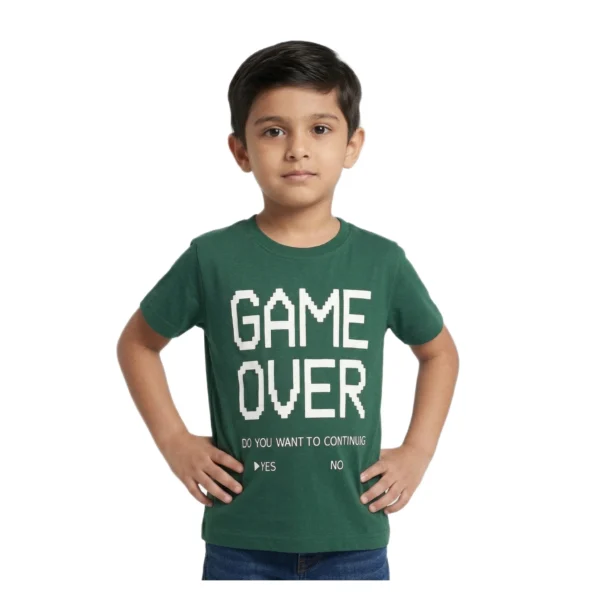 Forest Green Game Over Graphic T-Shirt