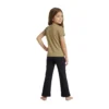 Half-Sleeve Olive Tan Smile Graphics Paired with Matching Black Trousers 2-Piece Outfit (3) Olive Tan & Black Smiley Print 2-Piece Set