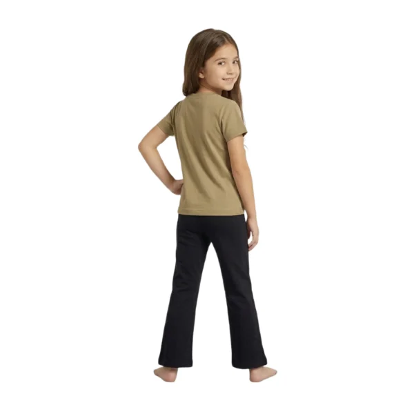 Half-Sleeve Olive Tan Smile Graphics Paired with Matching Black Trousers 2-Piece Outfit (3) Olive Tan & Black Smiley Print 2-Piece Set