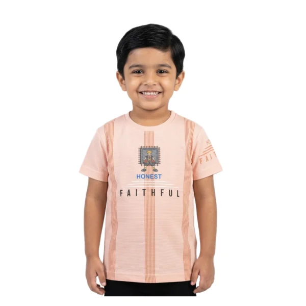 Peach Ribbed Honest Faithful Graphic T-Shirt