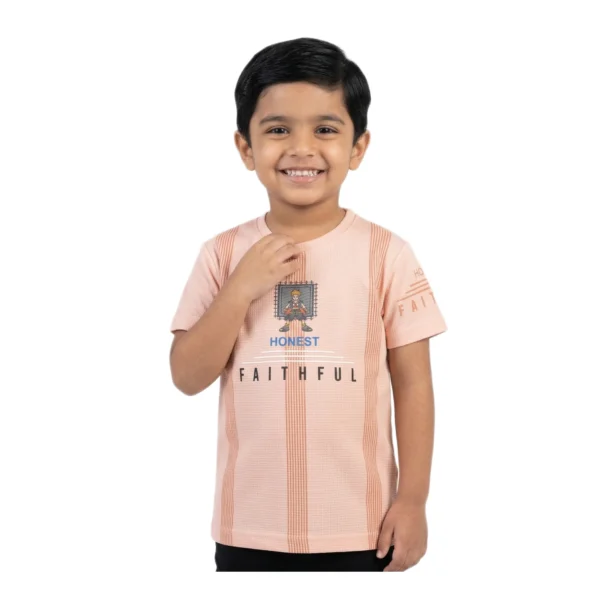 Peach Ribbed Honest Faithful Graphic T-Shirt