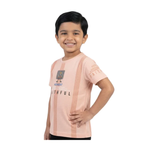 Peach Ribbed Honest Faithful Graphic T-Shirt