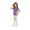 Half-Sleeve Purple Smile Graphics Paired With Matching Off-White Trousers (2) Purple & Off-White Smiley Print 2-Piece Set