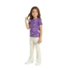 Half-Sleeve Purple Smile Graphics Paired With Matching Off-White Trousers (3) Purple & Off-White Smiley Print 2-Piece Set