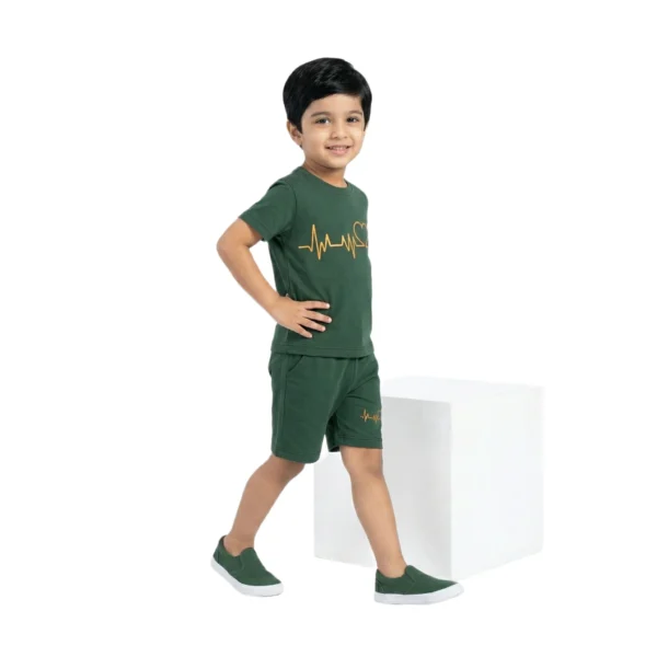 Heartbeat Graphic Tee & Matching Shorts 2-Piece Set (Model Image 2) Heartbeat Graphic Tee & Matching Shorts 2-Piece Set