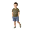 Heartbeat Graphic Tee & Matching Shorts 2-Piece Set (Olive and Blue)