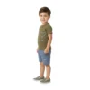 Heartbeat Graphic Tee & Matching Shorts 2-Piece Set (Olive and Blue)