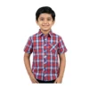 Red & Blue Classic Plaid Check Half Sleeve Button-Up Shirt – Collared Casual Shirt