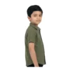 Olive Moss Textured Solid half-sleeve casual shirt (Model Image 5) Olive Moss Textured Solid Half-Sleeve Casual Shirt