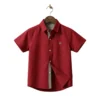 Royal Crimson Solid Half-Sleeve Casual Shirt