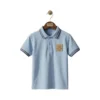 Sky Blue Tipped Polo Shirt with Chest Patch