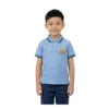 Sky Blue Tipped Polo Shirt with Chest Patch