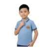 Sky Blue Tipped Polo Shirt with Chest Patch