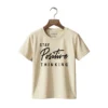 Stay Positive Thinking Cream Half-Sleeve T-Shirt