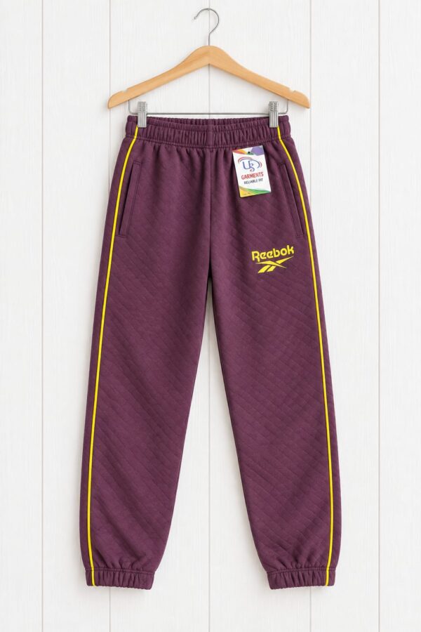 Kids' Quilted Jogger Trousers – Elastic Waist Sweatpants with Contrast Side Piping, Side Pockets & Cuffed Ankles (Multiple Colors)