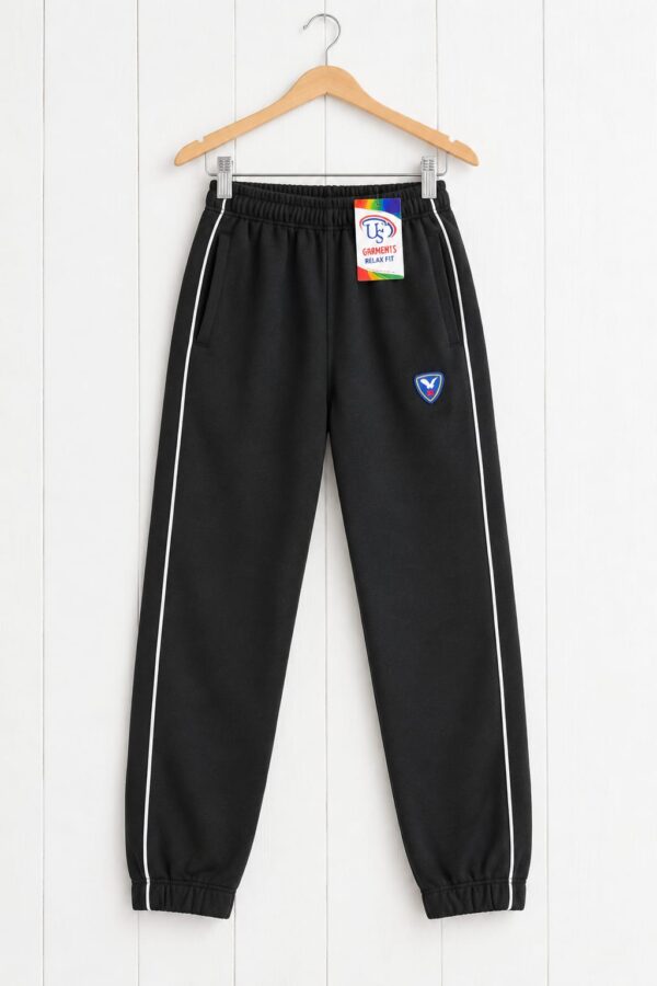 Kids' Quilted Jogger Trousers – Elastic Waist Sweatpants with Contrast Side Piping, Side Pockets & Cuffed Ankles (Multiple Colors)