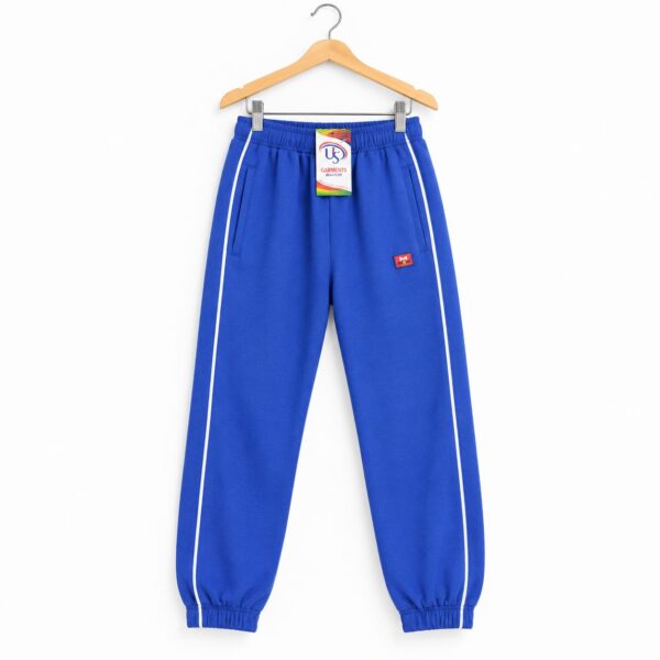 Kids' Quilted Jogger Trousers – Elastic Waist Sweatpants with Contrast Side Piping, Side Pockets & Cuffed Ankles (Multiple Colors)