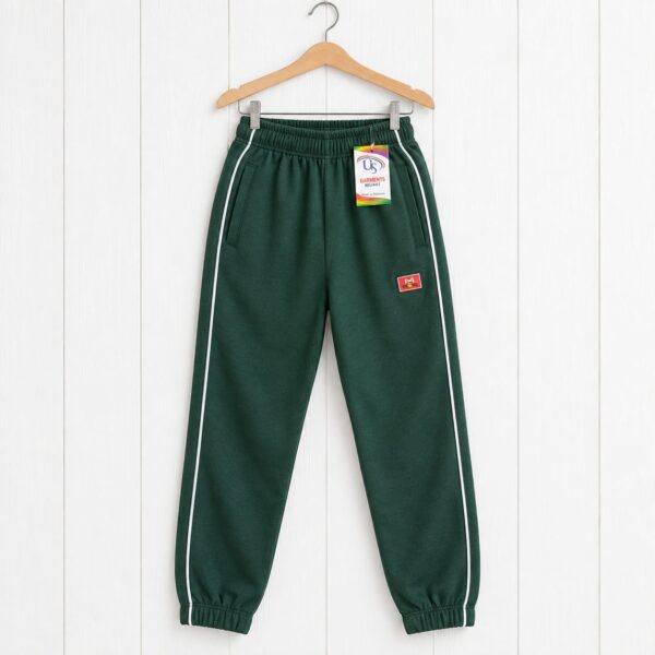 Kids' Quilted Jogger Trousers – Elastic Waist Sweatpants with Contrast Side Piping, Side Pockets & Cuffed Ankles (Multiple Colors)