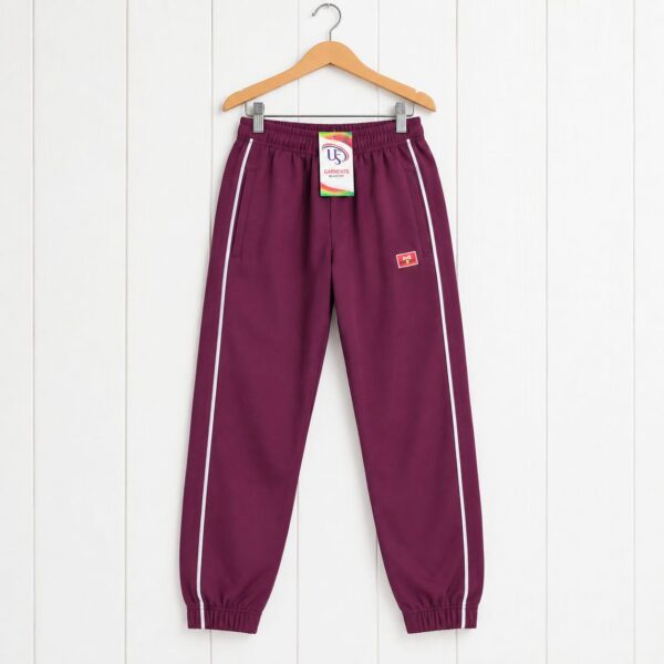 Kids' Quilted Jogger Trousers – Elastic Waist Sweatpants with Contrast Side Piping, Side Pockets & Cuffed Ankles (Multiple Colors)