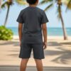 WhatsApp Image 2026-10-03 at 1.13.55 PM (1) Summer Road Trip Graphic T-Shirt & Shorts Set – Charcoal Grey Tee with Matching Shorts, Casual 2-Piece Outfit