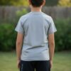 Dinosaur Graphic T-Shirt & Shorts Set – Heather Grey Tee with Black Shorts, Summer Casual 2-Piece Outfit